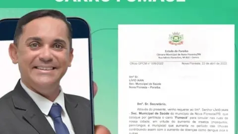 Vereador Tiago Enfermeiro solicita Carro Fumacê a Secretaria de Saúde de Nova Floresta.