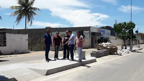 Vereadores de N. Floresta Visitam Obra dos Canteiros em Execução em 16 de Abril de 2019