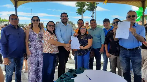 Vereadores participam de ASSINATURA de ORDEM DE SERVIÇO para construção de um auditório anexo à Escola Delane Santos.