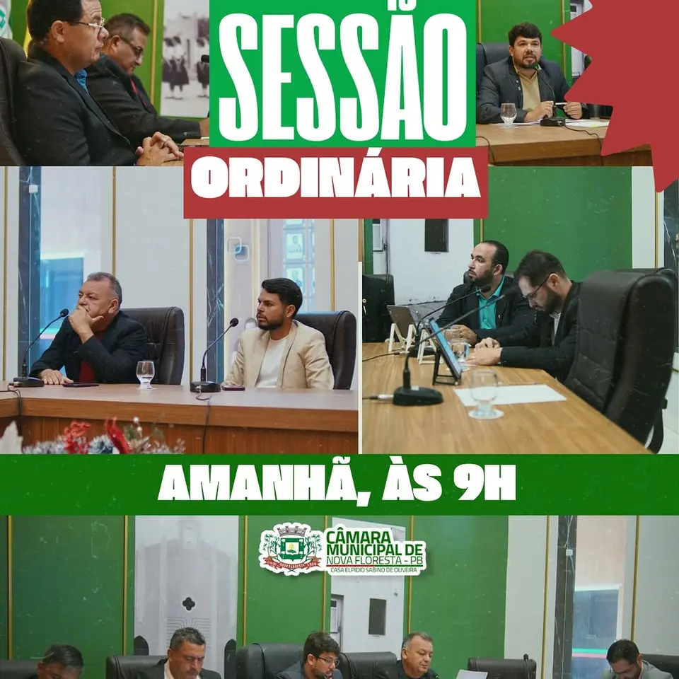 Câmara de Nova Floresta Realiza Sessão Ordinária Amanhã às 9h